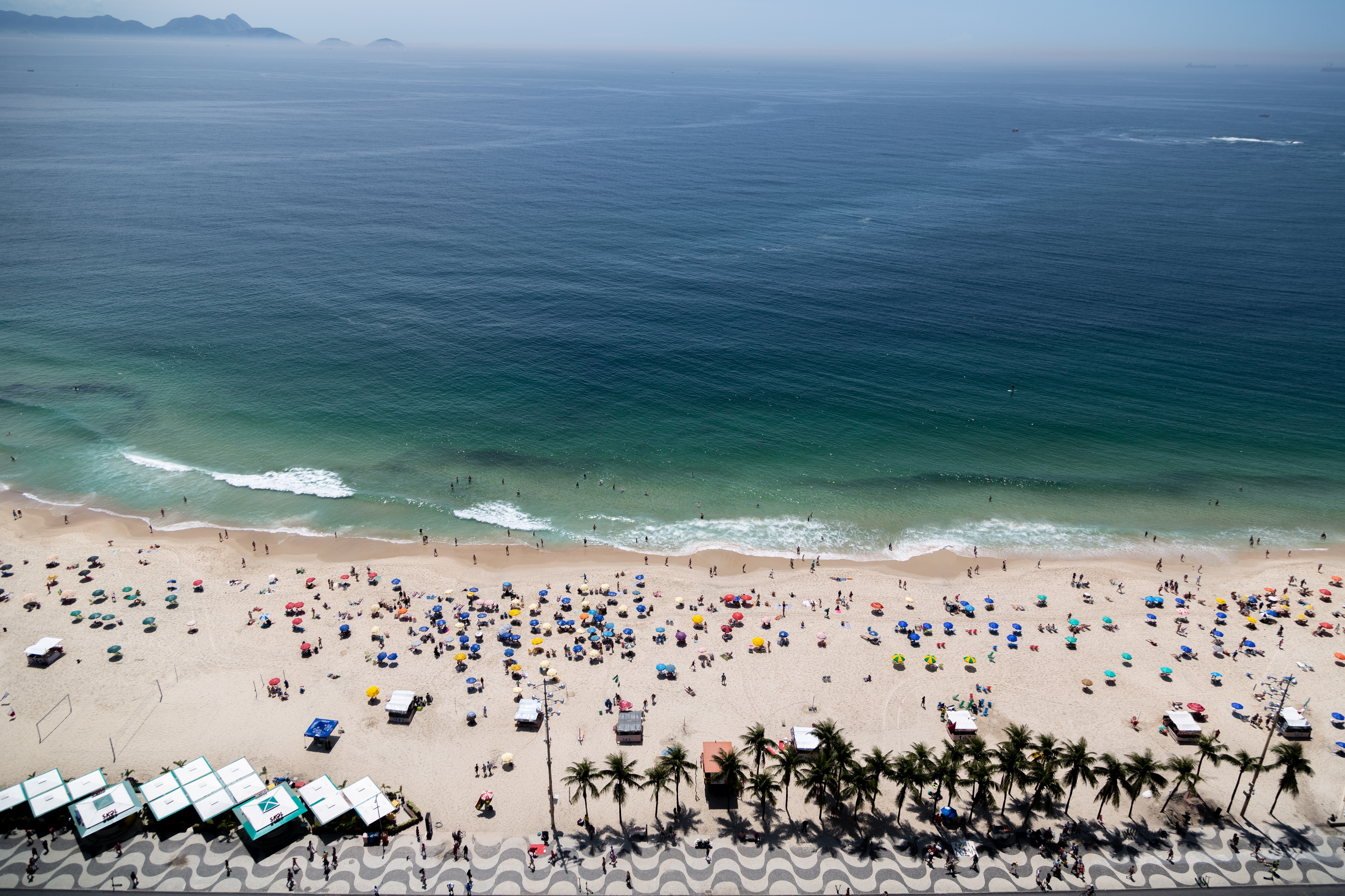 Vista aérea da praia de Copacabana
